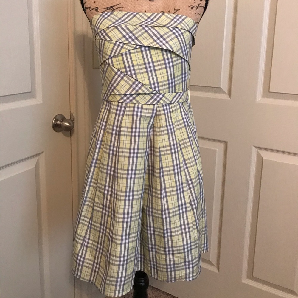 Strapless Plaid Dress